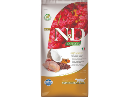 N&D QUINOA Cat GF Skin & Coat, Quail & Coconut Adult 5 kg