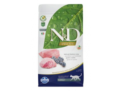 N&D PRIME CAT Adult Lamb & Blueberry 1,5kg z kategorie Chovatelské potřeby a krmiva pro kočky > Krmivo a pamlsky pro kočky > Granule pro kočky