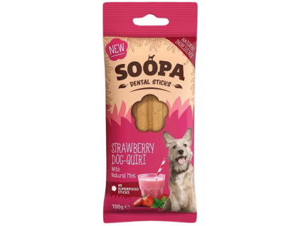 Dentální tyčinky Soopa Jahodové Dog-Quiri 100 g