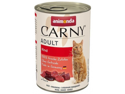 Animonda Carny Adult hovězí 400g z kategorie Chovatelské potřeby a krmiva pro kočky > Krmivo a pamlsky pro kočky > Konzervy pro kočky