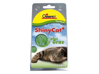 Gimpet ShinyCat konzerva tuňak+kočičí tráva 2x70g z kategorie Chovatelské potřeby a krmiva pro kočky > Krmivo a pamlsky pro kočky > Konzervy pro kočky