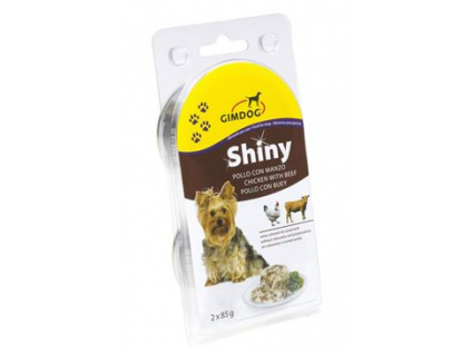 Shiny Dog konzerva kuře+hovězí 2x85g z kategorie Chovatelské potřeby a krmiva pro psy > Krmiva pro psy > Konzervy pro psy