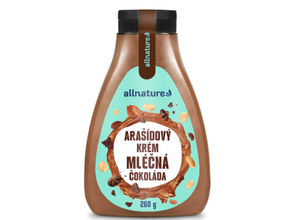 allnature arasidovy krem s mlecnou cokoladou 260 g
