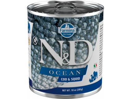 N&D DOG OCEAN Adult Sea Bass & Squid 285g