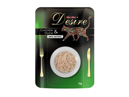 Desire Premium Pulled Meat Pouch Chicken & Duck 70g