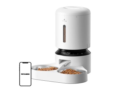 Futterautomat Petlibro Granary mit Doppelnapf, 5 l, weiß