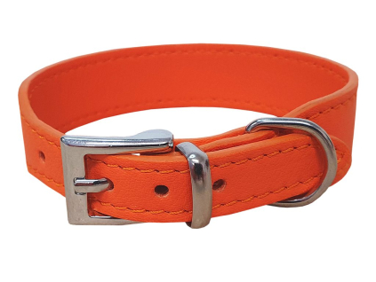 Bafpet Kožený obojek SETA 42cm/28mm oranžová