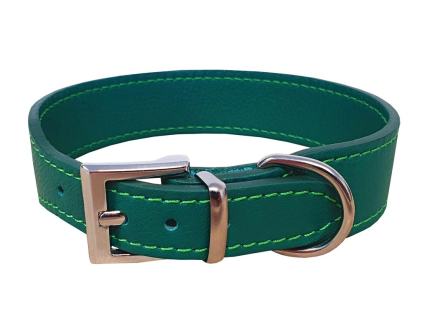 Bafpet Kožený obojek SETA 38cm/28mm zelená