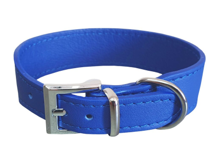 Bafpet Kožený obojek SETA 34cm/23mm modrá