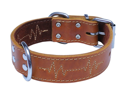 Bafpet Kožený obojek EKG 74cm/40mm přírodní