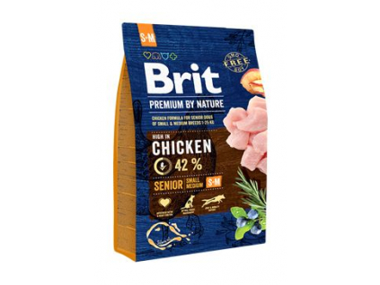 Brit Premium Dog by Nature Senior S+M 3kg z kategorie Chovatelské potřeby a krmiva pro psy > Krmiva pro psy > Granule pro psy