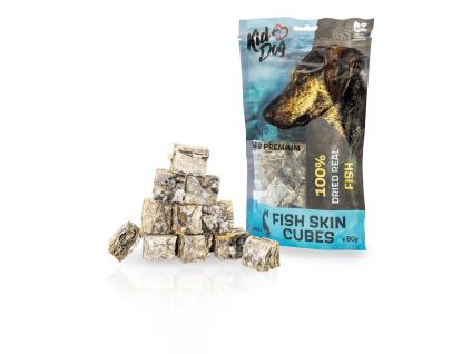 KIDDOG SUPER PREMIUM 100% Fish Cubes - Cod Skin 80g