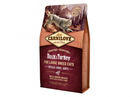 Carnilove Cat LB Duck&Turkey Muscles,Bones,Joints 2kg z kategorie Chovatelské potřeby a krmiva pro kočky > Krmivo a pamlsky pro kočky > Granule pro kočky