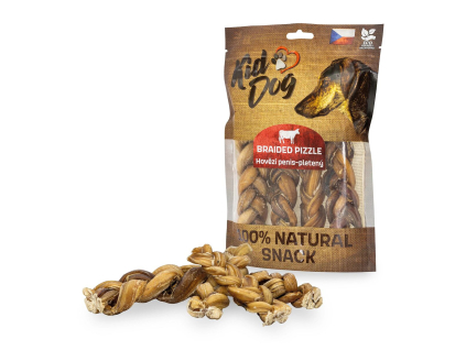 KIDDOG 100% Natural Snack, hovězí penis pletený 12 cm / 200 g