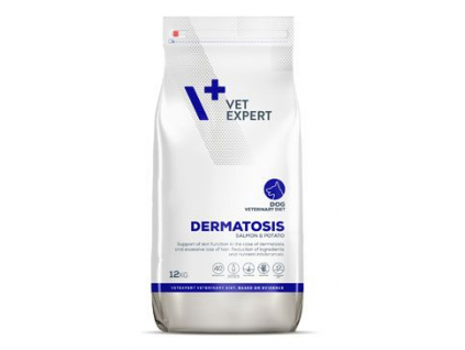 VetExpert VD 4T Dermatosis Dog Salmon Potato 12kg z kategorie Chovatelské potřeby a krmiva pro psy > Krmiva pro psy > Veterinární diety pro psy