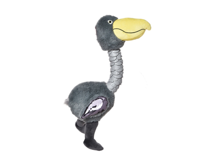 Hračka pštros plyš s odolným krkem pískací