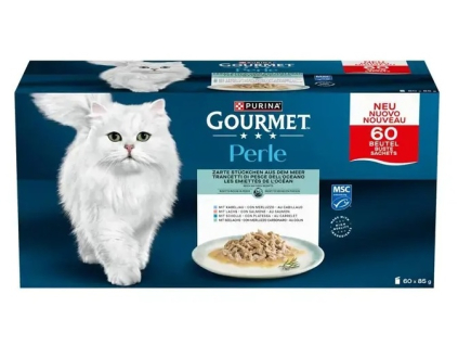 Gourmet Perle Cat MegaPack kapsičky trhané kousky rybí mix 60x85g