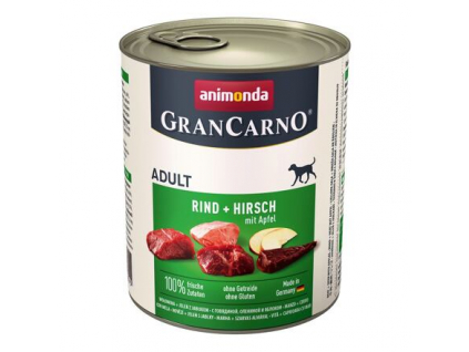 Animonda GRANCARNO konzerva hovězí+jelení+jablka 800g z kategorie Chovatelské potřeby a krmiva pro psy > Krmiva pro psy > Konzervy pro psy