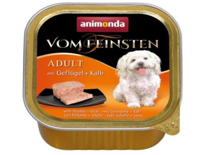 Animonda Vom Feinsten vanička drůbež, telecí 150g z kategorie Chovatelské potřeby a krmiva pro psy > Krmiva pro psy > Vaničky, paštiky pro psy