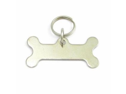 Bone Pet ID Tag, Chrome