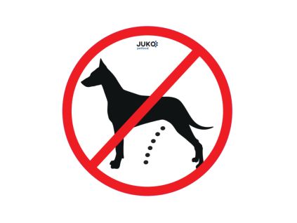 Nhãn dán Juko CẤM CHO CHÓ ĐI VỆ SINH