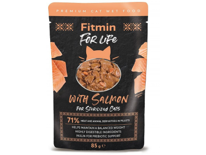 Fitmin For Life Lososová kapsička pro kastrované kočky 85g z kategorie Chovatelské potřeby a krmiva pro kočky > Krmivo a pamlsky pro kočky > Kapsičky pro kočky