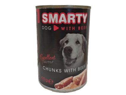 SMARTY Dog Beef Chunks Tin 410 g
