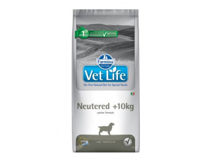 Vet Life Natural DOG Neutered >10kg 2kg z kategorie Chovatelské potřeby a krmiva pro psy > Krmiva pro psy > Veterinární diety pro psy