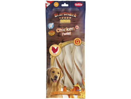 Nobby StarSnack Chicken Twist žvýkací tyčky XL 25cm 240g z kategorie Chovatelské potřeby a krmiva pro psy > Pamlsky pro psy > Žvýkací pamlsky pro psy