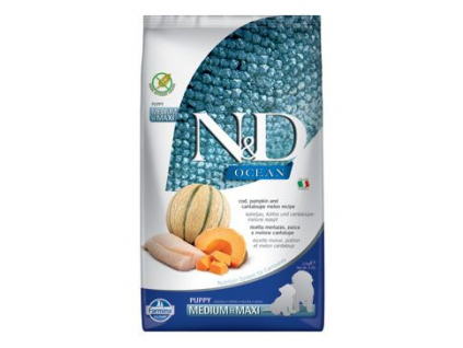 N&D OCEAN DOG Puppy M/L Codfish & Pumpkin& Melon 2,5kg z kategorie Chovatelské potřeby a krmiva pro psy > Krmiva pro psy > Granule pro psy