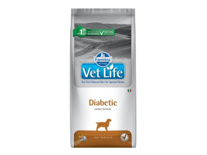 Vet Life Natural DOG Diabetic 12kg z kategorie Chovatelské potřeby a krmiva pro psy > Krmiva pro psy > Veterinární diety pro psy