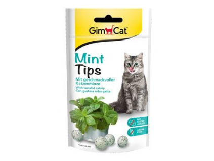 Gimcat Mintips tablety s mátou 40g z kategorie Chovatelské potřeby a krmiva pro kočky > Krmivo a pamlsky pro kočky > Pamlsky pro kočky