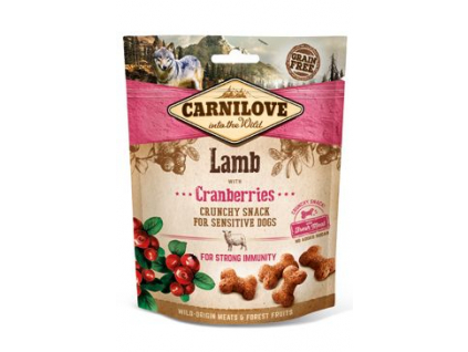 Carnilove Dog Crunchy Snack Lamb with Cranberries 200g z kategorie Chovatelské potřeby a krmiva pro psy > Pamlsky pro psy > Piškoty, sušenky pro psy