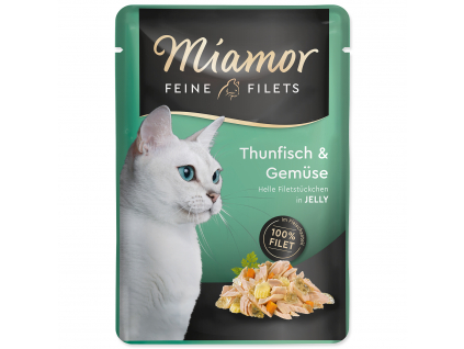Miamor Feine Filets kapsička tuňák a zelenina v želé 100g z kategorie Chovatelské potřeby a krmiva pro kočky > Krmivo a pamlsky pro kočky > Kapsičky pro kočky