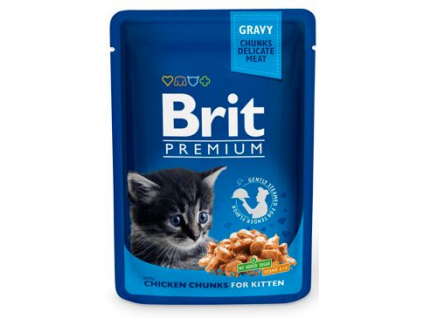 Brit Premium Cat kapsa Chicken Chunks for Kitten 100g z kategorie Chovatelské potřeby a krmiva pro kočky > Krmivo a pamlsky pro kočky > Kapsičky pro kočky