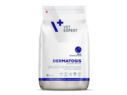 VetExpert VD 4T Dermatosis Dog Salmon Potato 2kg z kategorie Chovatelské potřeby a krmiva pro psy > Krmiva pro psy > Veterinární diety pro psy