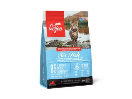 Orijen Cat Six Fish 1,8 kg z kategorie Chovatelské potřeby a krmiva pro kočky > Krmivo a pamlsky pro kočky > Granule pro kočky