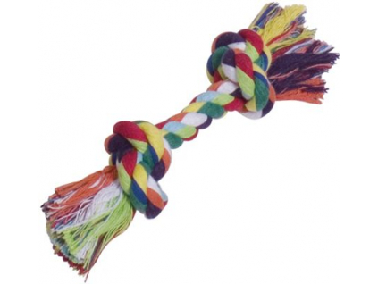 Nobby barevné lano 2x uzel bavlna 50g z kategorie Chovatelské potřeby a krmiva pro psy > Hračky pro psy > Lanové hračky pro psy