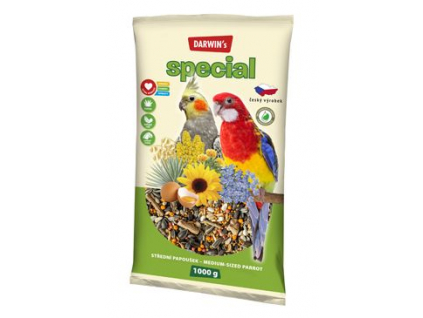 Darwin's Střední papoušek special 1kg z kategorie Chovatelské potřeby pro ptáky a papoušky > Krmivo pro papoušky