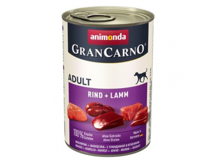 Animonda GRANCARNO konzerva hovězí + jehně 400g z kategorie Chovatelské potřeby a krmiva pro psy > Krmiva pro psy > Konzervy pro psy