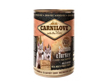 Carnilove Wild Meat Salmon & Turkey for Puppies konzerva 400g z kategorie Chovatelské potřeby a krmiva pro psy > Krmiva pro psy > Konzervy pro psy