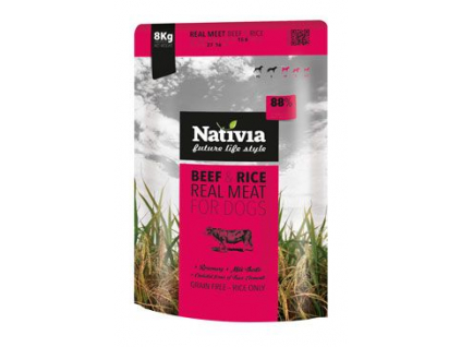 Nativia Real Meat Beef&Rice 8kg z kategorie Chovatelské potřeby a krmiva pro psy > Krmiva pro psy > Granule pro psy