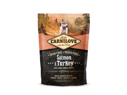 Carnilove Dog Salmon & Turkey for LB Puppies 1,5kg z kategorie Chovatelské potřeby a krmiva pro psy > Krmiva pro psy > Granule pro psy