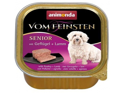 Animonda Vom Feinsten Senior paštika pro psy drůbeží, jehněčí 150g z kategorie Chovatelské potřeby a krmiva pro psy > Krmiva pro psy > Vaničky, paštiky pro psy