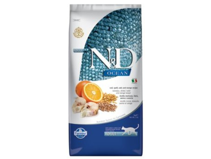 N&D OCEAN CAT LG Adult Codfish & Orange 10kg + BAREL ZDARMA