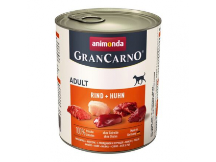 Animonda GRANCARNO konzerva hovězí + kuře 800g z kategorie Chovatelské potřeby a krmiva pro psy > Krmiva pro psy > Konzervy pro psy