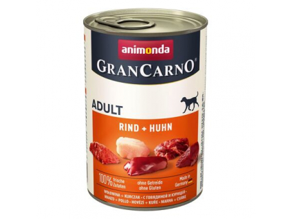 Animonda GRANCARNO konzerva hovězí + kuře 400g z kategorie Chovatelské potřeby a krmiva pro psy > Krmiva pro psy > Konzervy pro psy