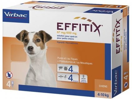Effitix pro psy Spot-on S (4-10 kg) 4 pipety z kategorie Chovatelské potřeby a krmiva pro psy > Antiparazitika pro psy > Pipety (Spot On) pro psy