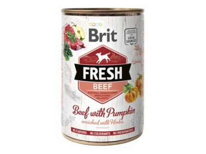 Brit Dog Fresh konzerva Beef with Pumpkin 400g z kategorie Chovatelské potřeby a krmiva pro psy > Krmiva pro psy > Konzervy pro psy