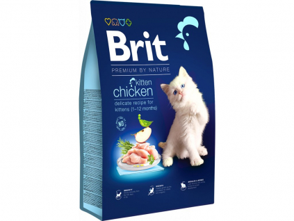 Brit Premium Cat by Nature Kitten Chicken 800g z kategorie Chovatelské potřeby a krmiva pro kočky > Krmivo a pamlsky pro kočky > Granule pro kočky